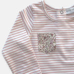 Baby Girls Knit Romper - Pink Stripe