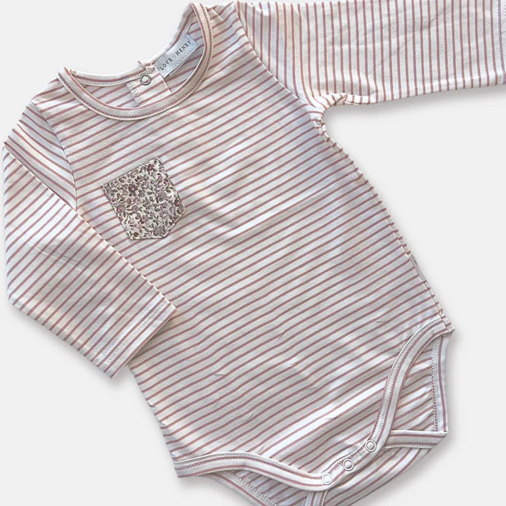 Baby Girls Knit Romper - Pink Stripe