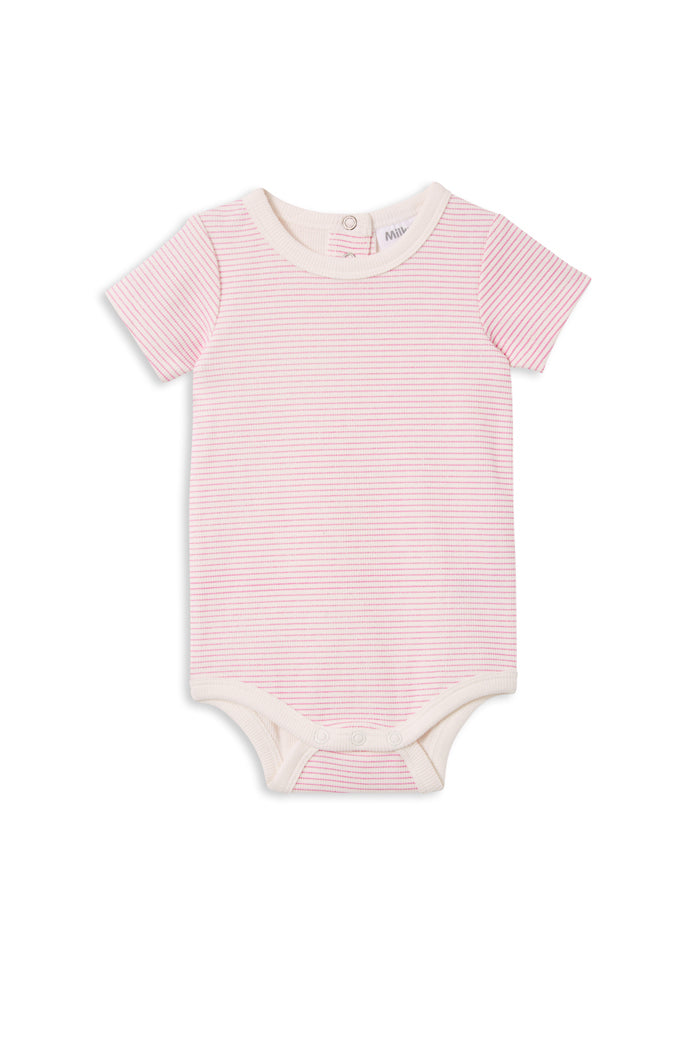 Pink Stripe Rib Bubbysuit