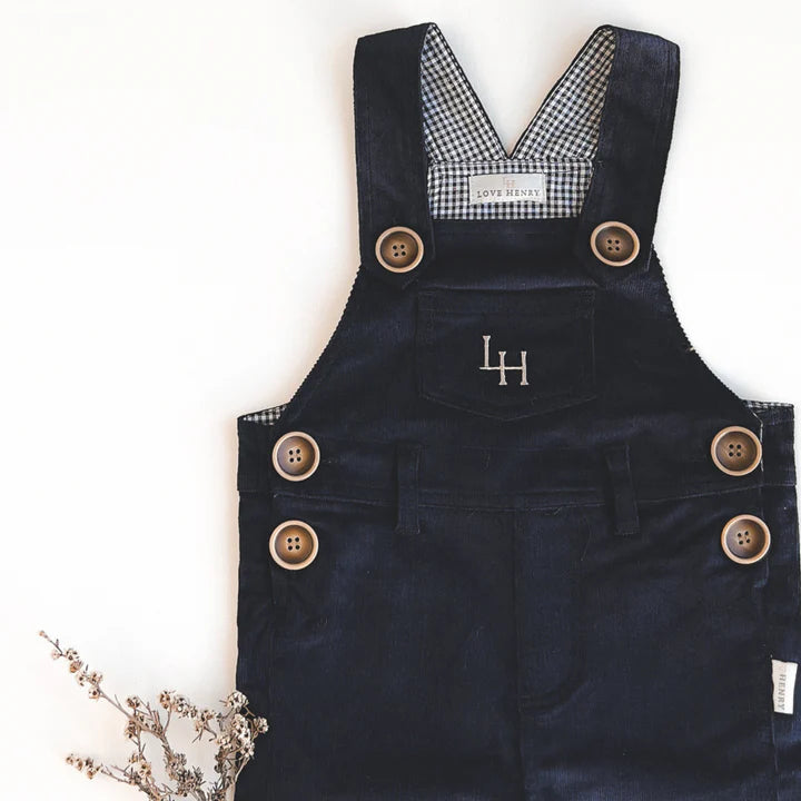 Baby Boys Roy Dungaree - Navy Corduroy