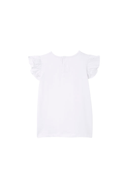 White Broderie Frill Tee