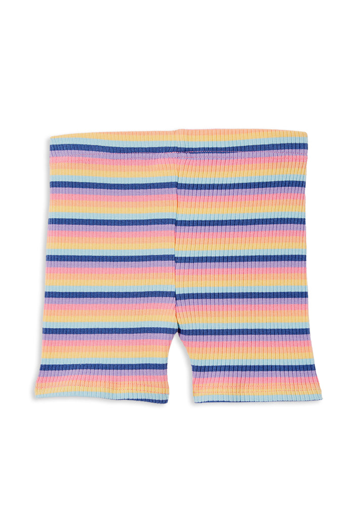 Multi Stripe Rib Bike Short