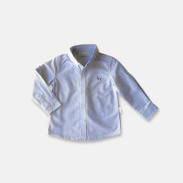 Boys Oxford Dress Shirt - Navy Pinstripe