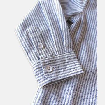 Boys Oxford Dress Shirt - Navy Pinstripe