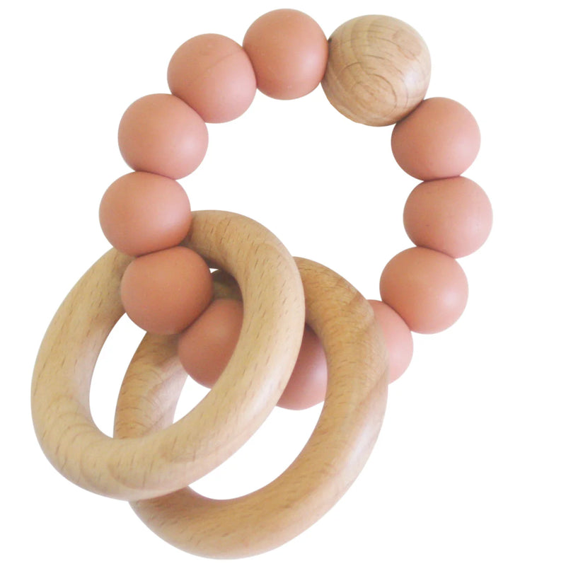 Beechwood Teether Rings Set - Terracotta
