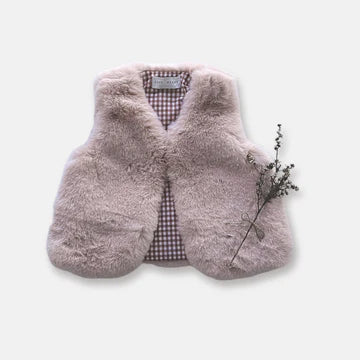 Girls Fur Vest - Pink