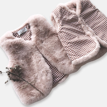 Girls Fur Vest - Pink