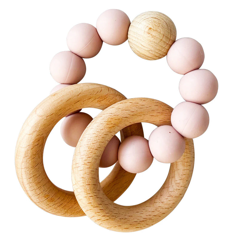 Beechwood Teether Rings Set - Petal