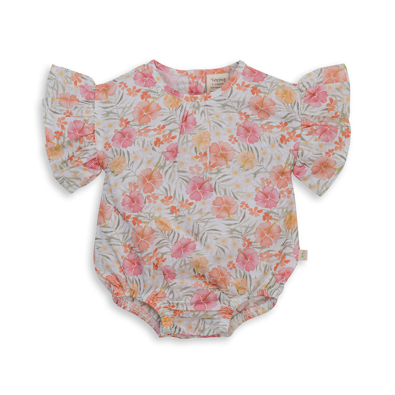 Bodysuit Frill Sleeve - Hibiscus