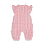 Playsuit with Cap Sleeve - Berry Gingham