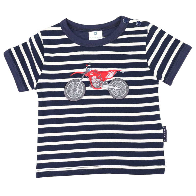 Motor Bike Applique Top - Navy