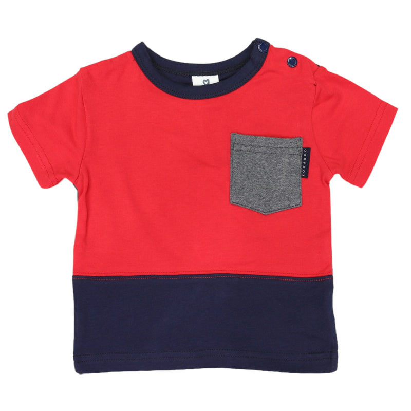 Colour Block Tee - Red