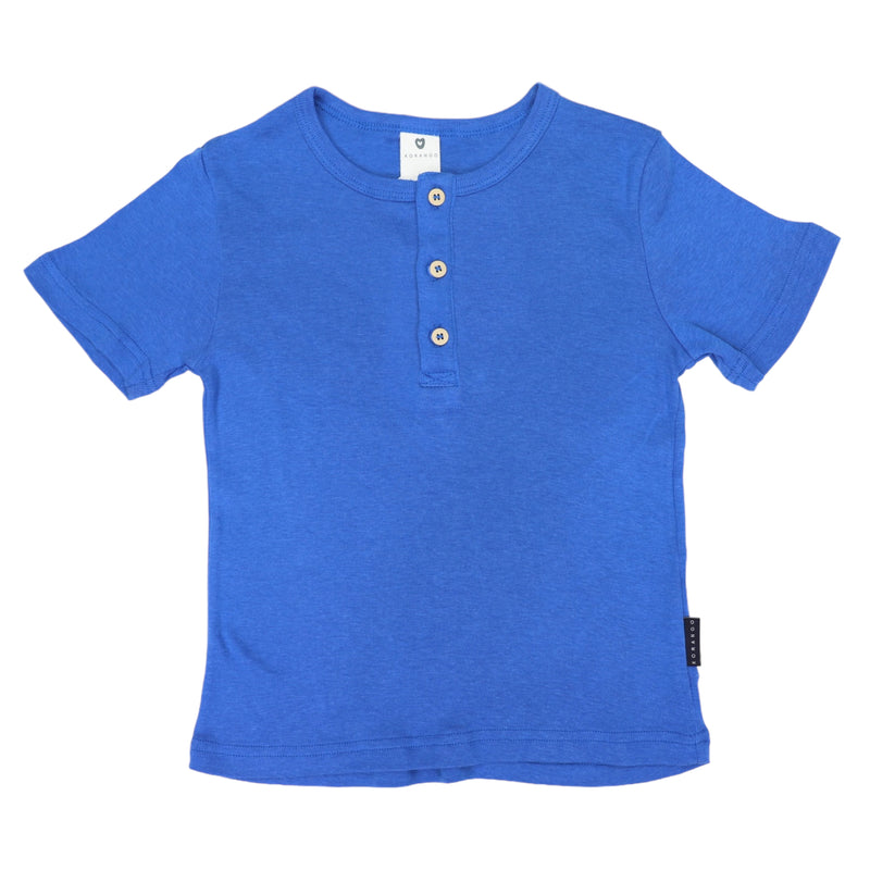 Cotton Modal Henley Tee - Blue