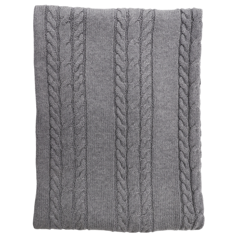 Cable Knit Blanket - Moon Mist