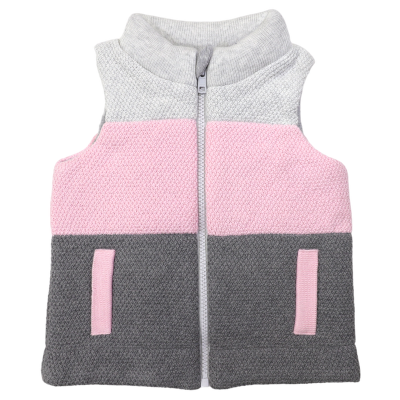 Textured Padded Vest - Fairy tale Pink