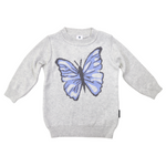 Butterfly Knitted Sweater - Grey