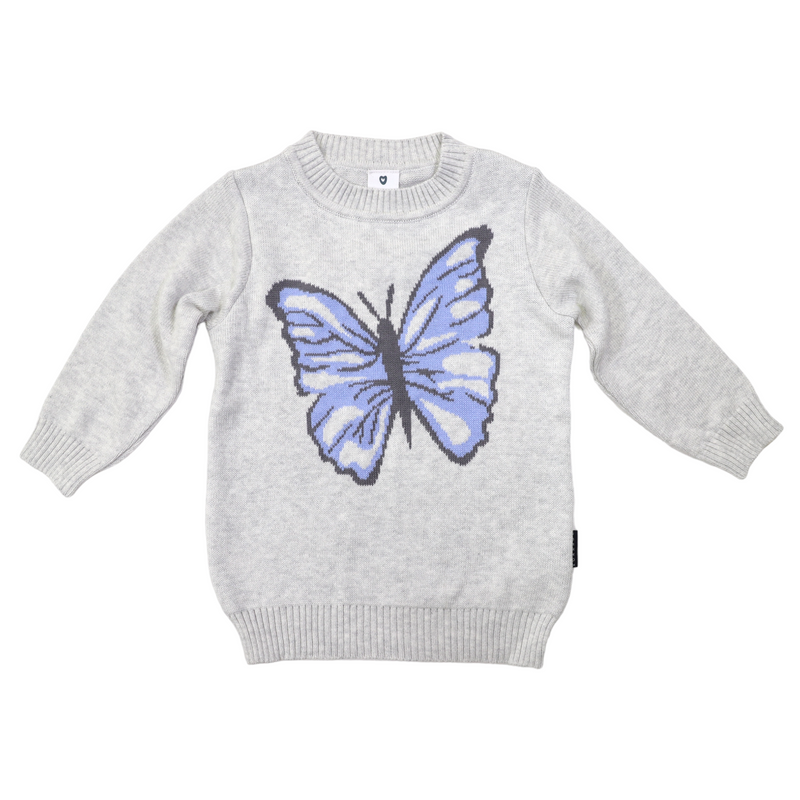 Butterfly Knitted Sweater - Grey