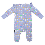 Sunshine & Rainbows Double Zip Onesie - Blue Heron