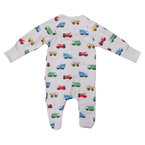 Truck Double Zip Onesie - Grey