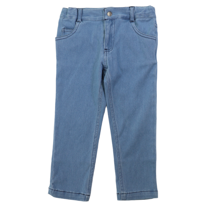 Straight Leg Denim Jean - Stone Wash