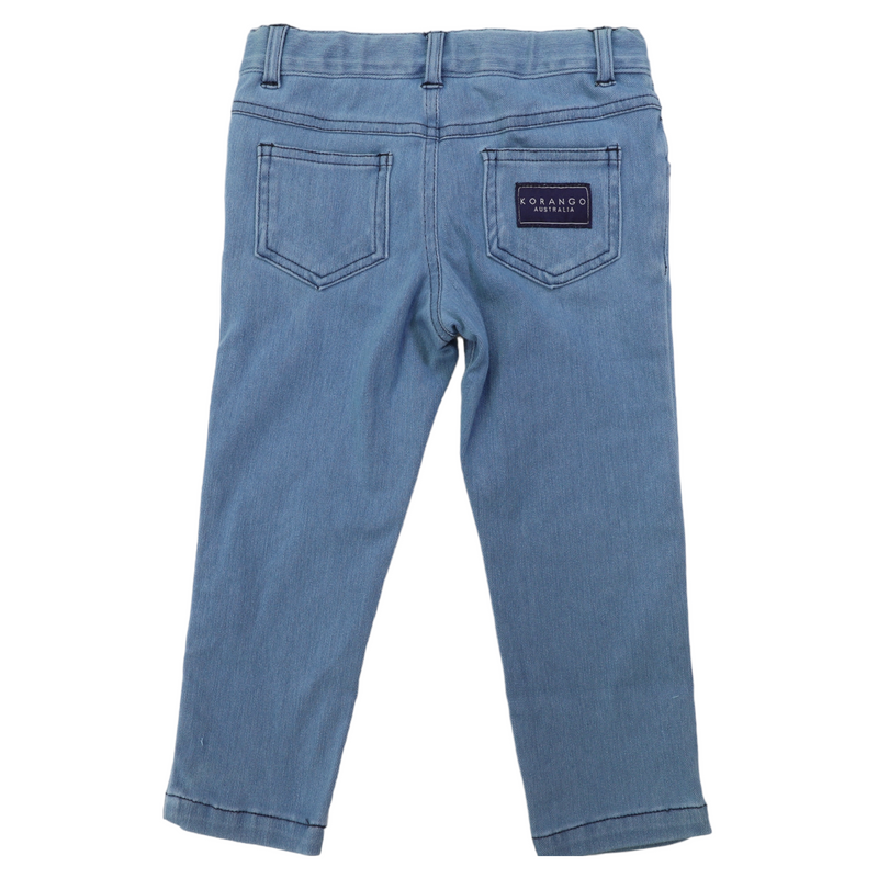 Straight Leg Denim Jean - Stone Wash