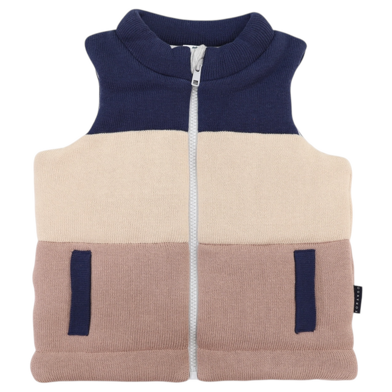 Padded Knit Vest - Chestnut