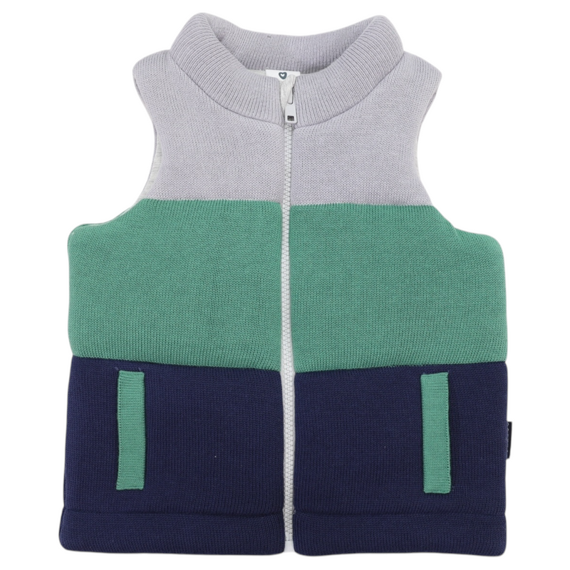 Padded Knit Vest - Green
