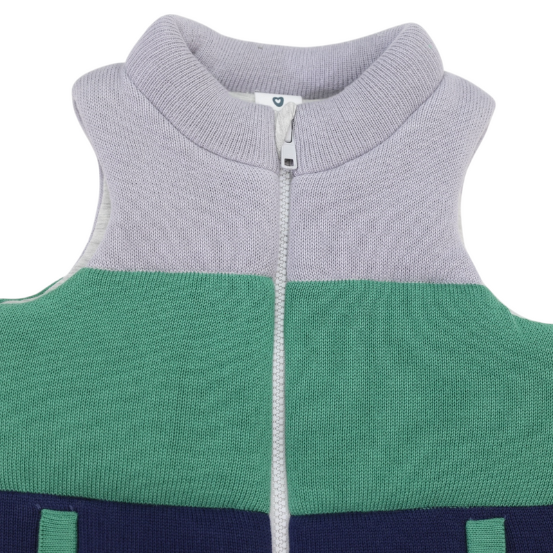 Padded Knit Vest - Green