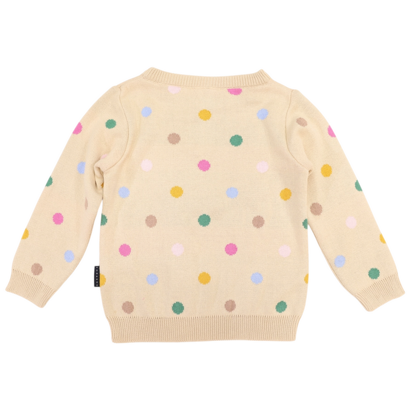 Polka Dot Sweater - Beige