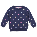 Polka Dot Sweater - Navy