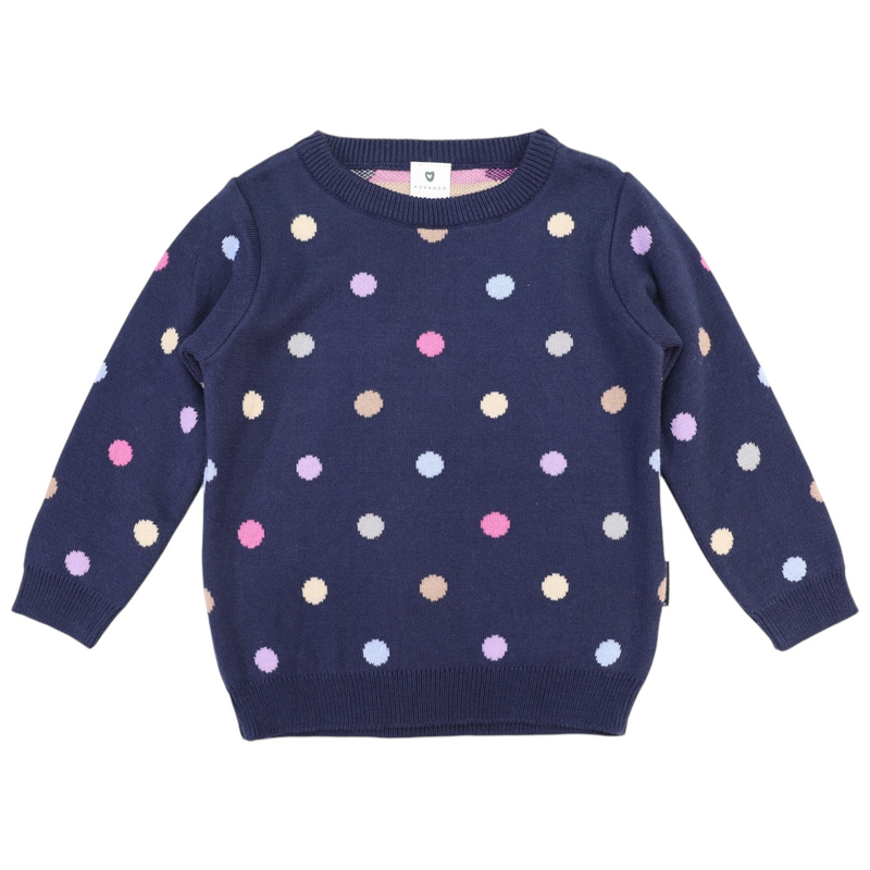 Polka Dot Sweater - Navy