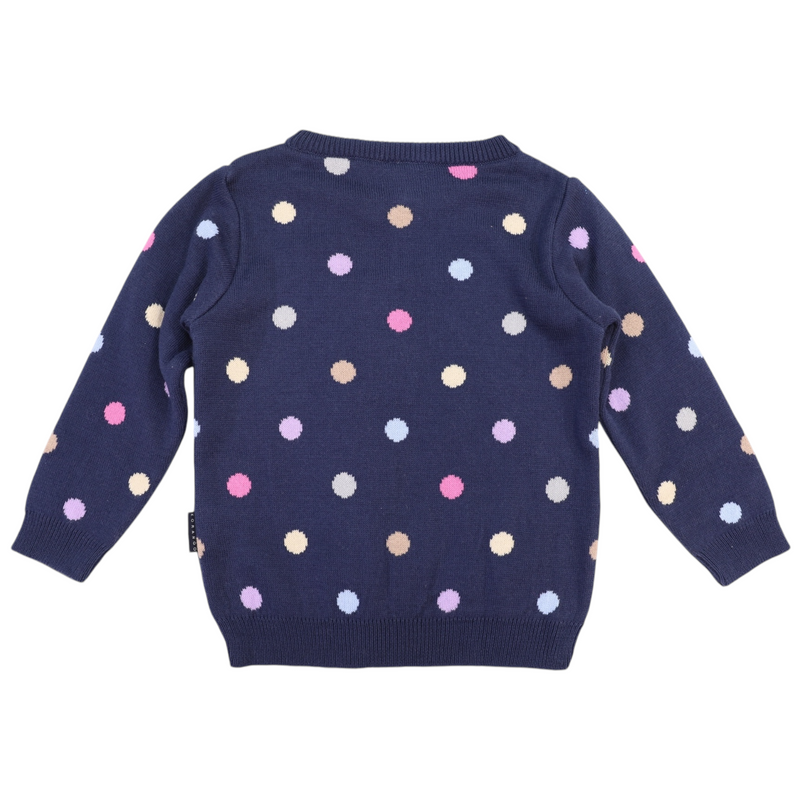 Polka Dot Sweater - Navy