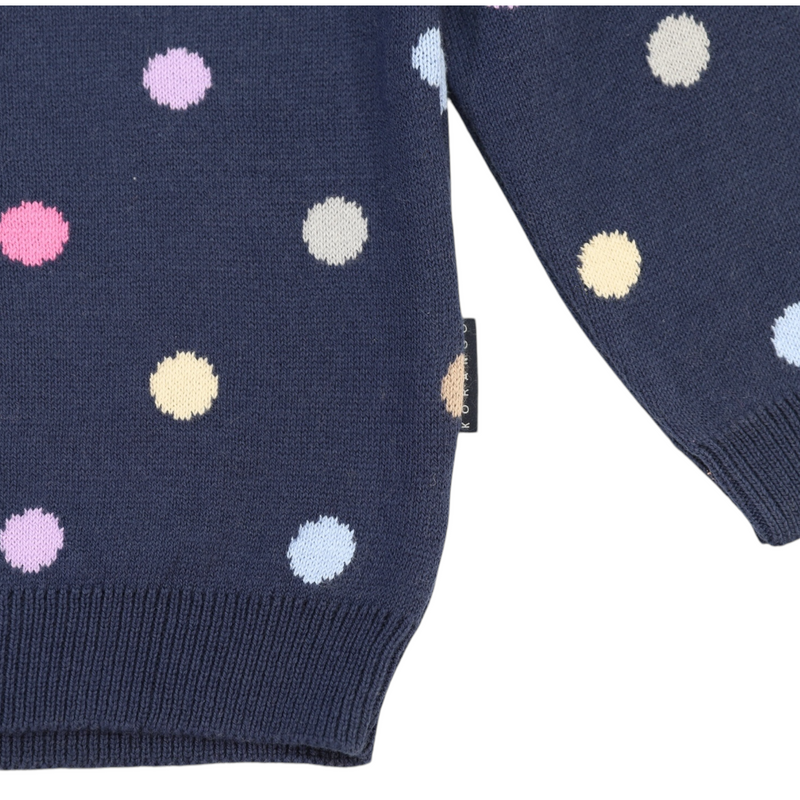 Polka Dot Sweater - Navy
