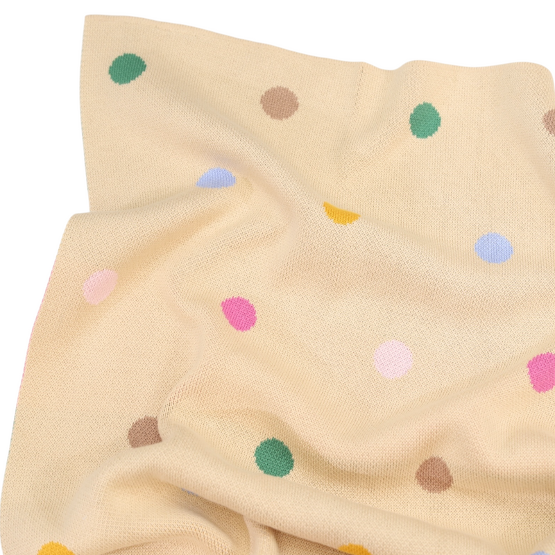 Polkadot Knit Blanket - Beige