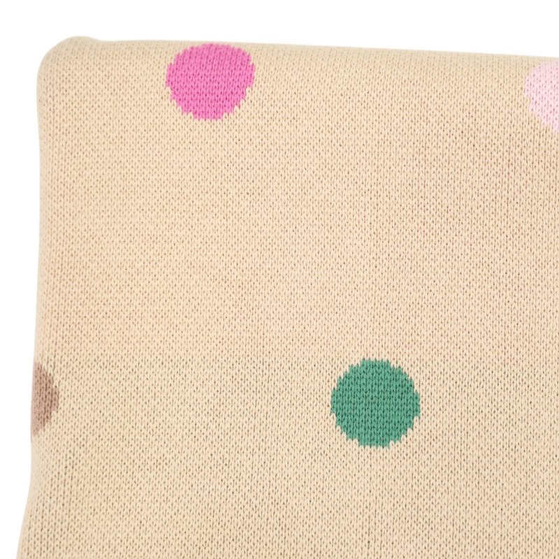 Polkadot Knit Blanket - Beige