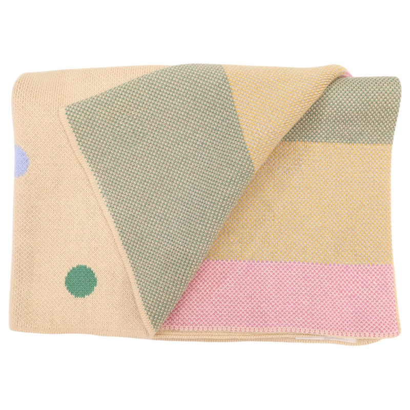 Polkadot Knit Blanket - Beige