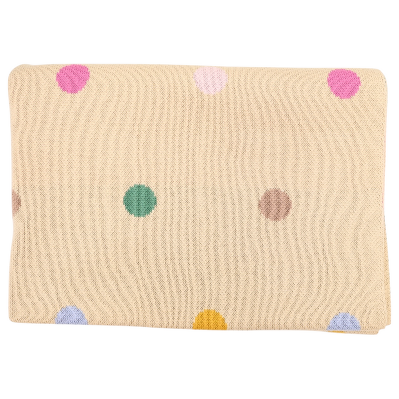 Polkadot Knit Blanket - Beige