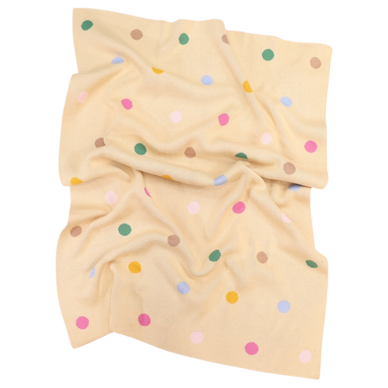 Polkadot Knit Blanket - Beige