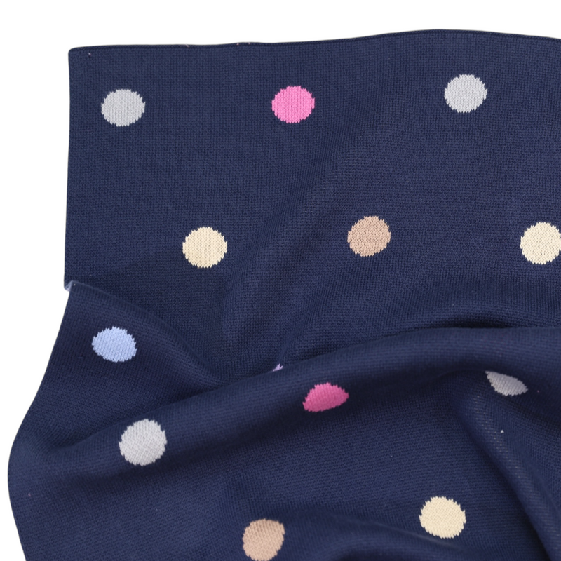Polkadot Knit Blanket - Navy