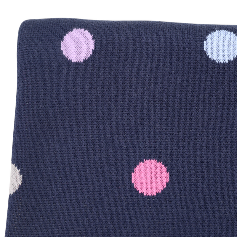 Polkadot Knit Blanket - Navy