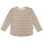 Striped Henley Tee - Chestnut