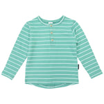 Striped Henley Tee - Green