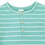 Striped Henley Tee - Green