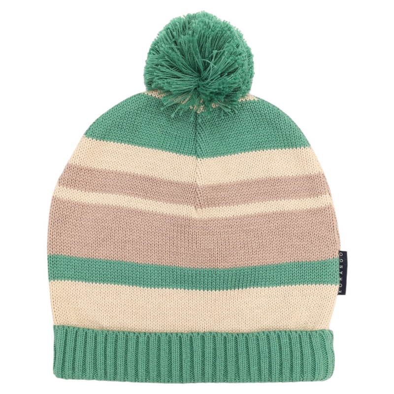Striped Beanie - Green