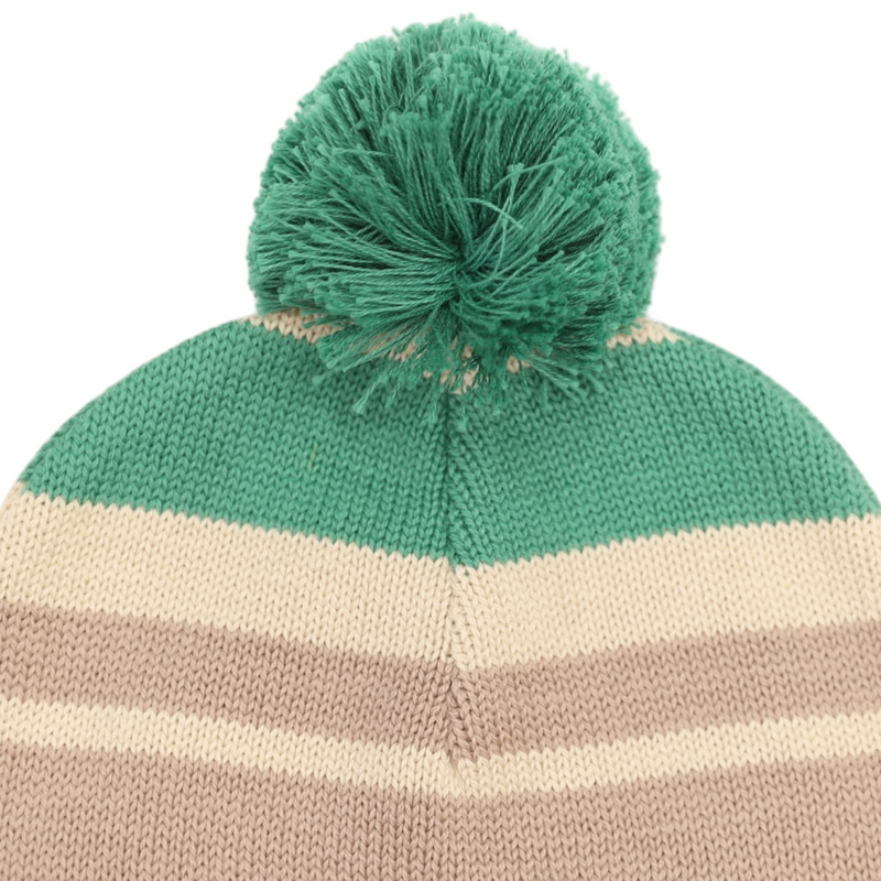Striped Beanie - Green