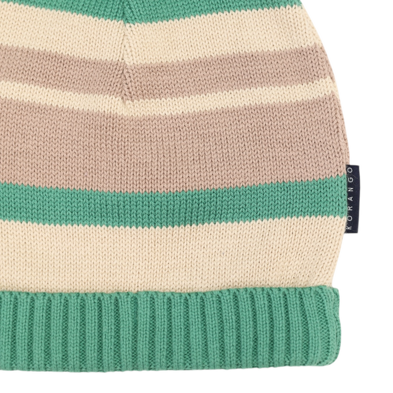 Striped Beanie - Green