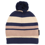 Striped Beanie - Navy