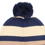 Striped Beanie - Navy