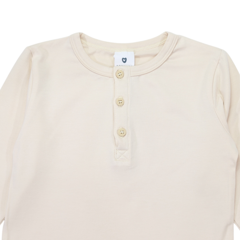 Essential Henley Tee - Beige