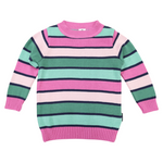 Long Striped Sweater - Green